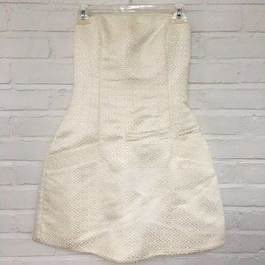 Club Monaco White Textured Strapless Structure Mini Dress - Size 2